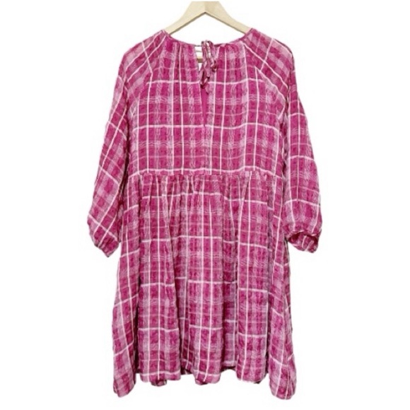 Madewell Pink and White Plaid Shirred
Babydoll Women's Dress - Size
Medium - Picture 4 of 5